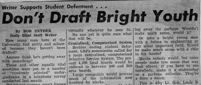 opinion column Don't Draft Bright Youth